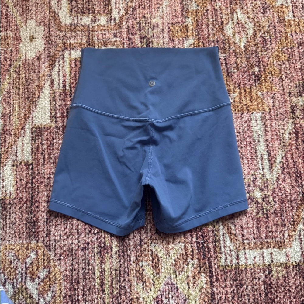 Utility blue Lululemon align bike shorts